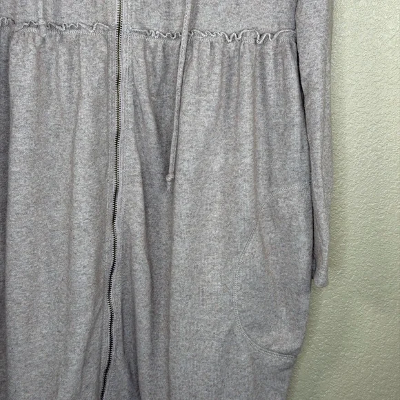 Easel Hooded Zip Up Dress Cardigan Medium Blush Pink Boho Cozy Tunic Pockets - Picture 2 of 7